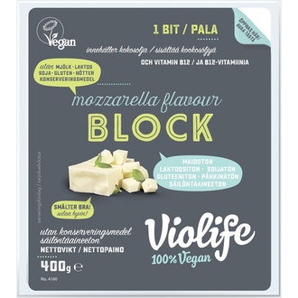 Violife Mozzarella 400g kasviperäinen juusto kalorit ja ravintosisältö
