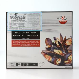 Äyriäistukku sinisimpukoita tomaatti- ja valkosipulikastikkeessa 450g