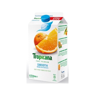 Tropicana appelsiinitäysmehu ilman hedelmälihaa 1,5l kalorit ja ravintosisältö