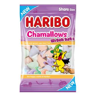 Haribo Chamallows Witch Hats vaahtokarkki 175g kalorit ja ravintosisältö - 333 kcal