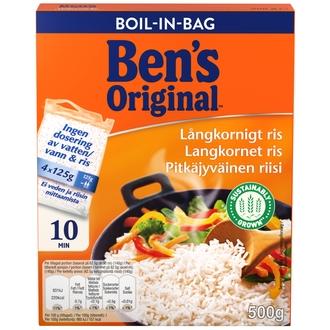 Ben's Original Pitkäjyväinen riisi keitinpusseissa 4x125g kalorit ja ravintosisältö - 157 kcal
