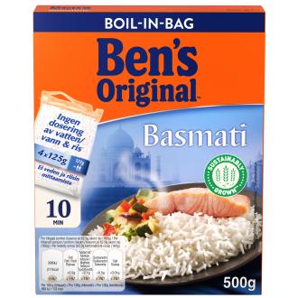 Ben's Original Basmatiriisi keitinpusseissa 4x125g kalorit ja ravintosisältö - 132 kcal