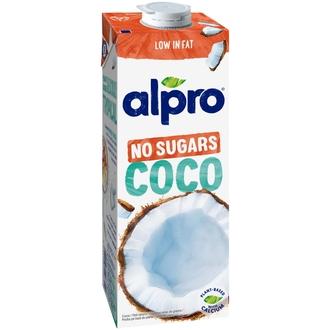 Alpro No Sugars Kookosjuoma, ilman sokereita 1L kalorit ja ravintosisältö - 14 kcal