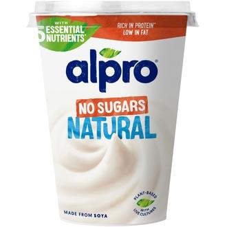 Alpro No Sugars Hapatettu soijavalmiste ilman sokereita, maustamaton 400g kalorit ja ravintosisältö - 42 kcal