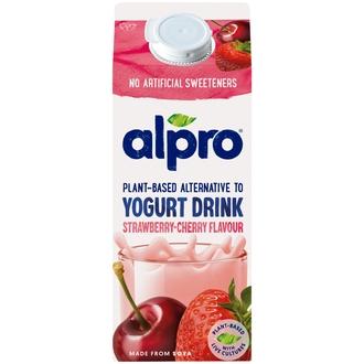 Alpro juotava hapatettu soijatuote, mansikka ja kirsikka, 750ml kalorit ja ravintosisältö