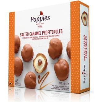 Poppies Salted Caramel Profiteroles 240g kalorit ja ravintosisältö - 402 kcal
