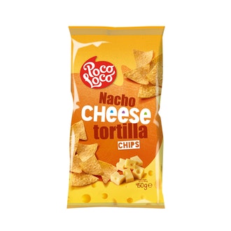 Poco loco nacho cheese tortilla chips 450g maissilastu kalorit ja ravintosisältö