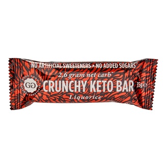 GoodGood Crunchy Keto Bar Liquorice 35g kalorit ja ravintosisältö - 345 kcal