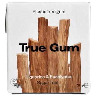 True Gum Lakritsi-eukalyptus muoviton ksylitolipurukumi 21g kalorit ja ravintosisältö