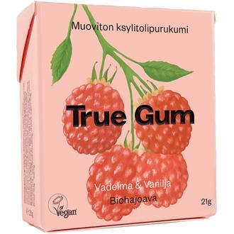 True Gum ksylitolipurukumi muoviton vadelma 21g kalorit ja ravintosisältö - 199 kcal