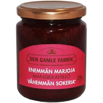 Den Gamle Fabrik enemmän marjaa vähemmän sokeria mansikkahillo 270g kalorit ja ravintosisältö