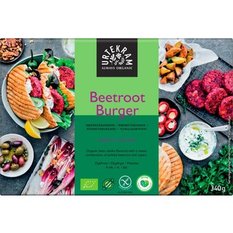 Urtekram luomu punajuuripihvi 340g pakaste kalorit ja ravintosisältö - 130 kcal