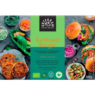 Urtekram luomu auringonkukkapihvi 340g pakaste kalorit ja ravintosisältö - 170 kcal