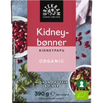 URTEKRAM Punainen Kidneypapu Luomu 390g kalorit ja ravintosisältö - 104 kcal