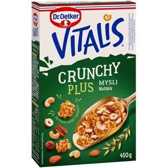 Dr. Oetker Vitalis Crunchy Plus Nutmix mysli 450 g kalorit ja ravintosisältö