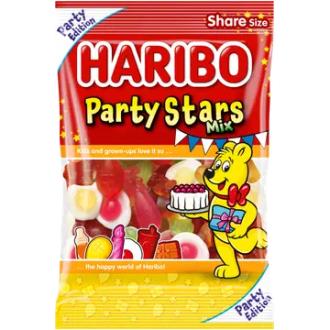 HARIBO Party Stars Mix 375 g karkkipussi kalorit ja ravintosisältö - 349 kcal