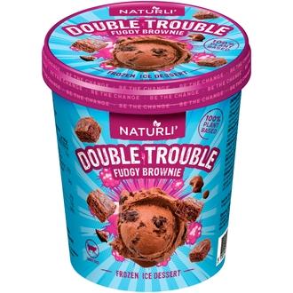 Naturli' double trouble fudgy brownie vegaaninen jäätelö 450ml/300g kalorit ja ravintosisältö