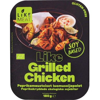 Organic Like Grilled Chicken 180g esipaistetut soijaproteiini palat kalorit ja ravintosisältö