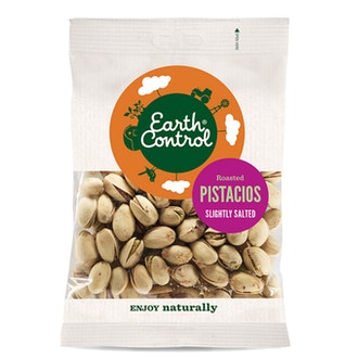 Earth Control Paahdetut ja suolatut pistaasipähkinät 80g kalorit ja ravintosisältö - 580 kcal