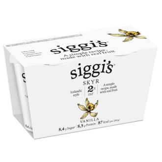 Siggi's Skyr vanilja 2x140g kalorit ja ravintosisältö - 86 kcal