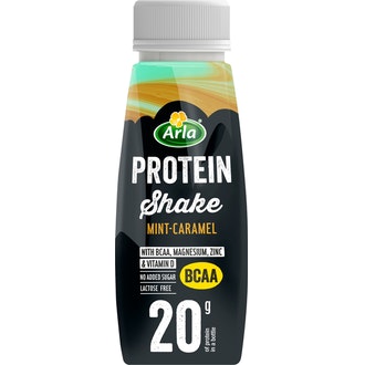 Arla Protein pirtelö BCAA 250ml minttukaramelli laktoositon kalorit ja ravintosisältö