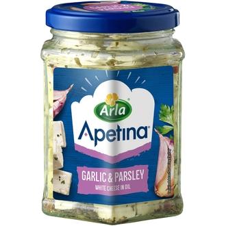 Arla Apetina 265/150g salaattijuustokuutiot öljyssä sis valkosipuli ja persilja kalorit ja ravintosisältö