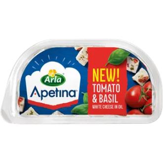 Arla Apetina 100/60g snack salaattijuusto kuutioina ja tomaatti-basilika öljymarinadissa. kalorit ja ravintosisältö - 380 kcal