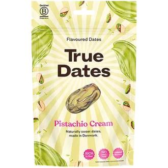 True Dates Pistaasikerman makuisia kivettömiä taateleita 100g kalorit ja ravintosisältö - 325 kcal