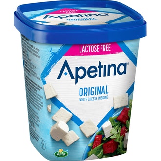 Apetina Original 430/200g 10% laktoosittomat välimerelliset juustokuutiot suolaliemessä kalorit ja ravintosisältö