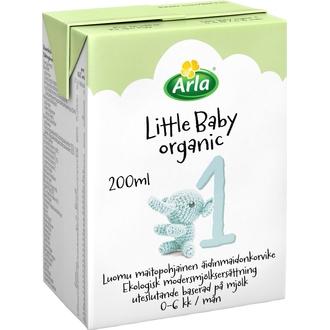 Arla Little Baby Luomu 1 200 ml maitopohjainen äidinmaidonkorvike käyttövalmis UHT kalorit ja ravintosisältö
