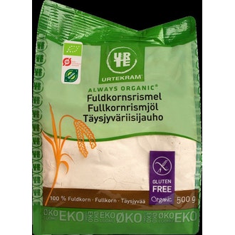 Urtekram täysjyväriisijauho 500g luomu kalorit ja ravintosisältö - 350 kcal