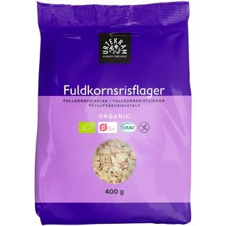 URTEKRAM luomu Täysjyvä riisihiutale gluteeniton 400g kalorit ja ravintosisältö