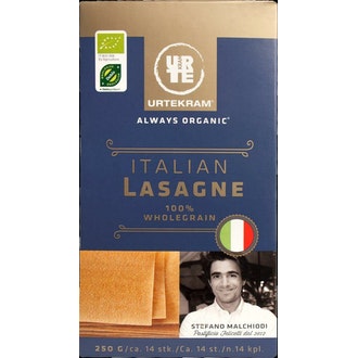 Urtekram lasagnelevy täysjyvä 250g luomu kalorit ja ravintosisältö - 343 kcal