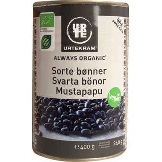 Urtekram Luomu Mustapapu suolavedessä  400/240g kalorit ja ravintosisältö