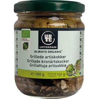 Urtekram Luomu grillattuja artisokkia 190g/131g kalorit ja ravintosisältö