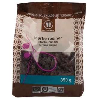 Urtekram tumma rusina 350g luomu kalorit ja ravintosisältö