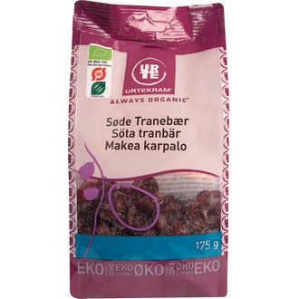 Urtekram makea karpalo 175g luomu kalorit ja ravintosisältö