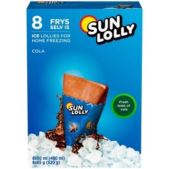 Sun Lolly 8x60ml/65g Pakasta itse mehujää Cola kalorit ja ravintosisältö