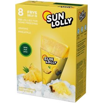 Sun Lolly 8x60ml/65g Pakasta itse mehujää Ananas kalorit ja ravintosisältö