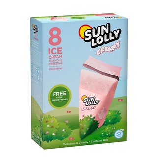 Sun Lolly 8x60ml/65g Creamy Strawberry kalorit ja ravintosisältö