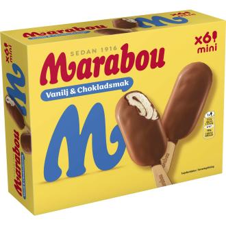 Marabou mini puikko 6kpl 225g/300ml kalorit ja ravintosisältö - 308 kcal