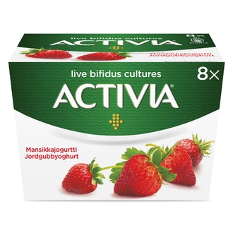 Danone Activia 8x125g mansikkajogurtti kalorit ja ravintosisältö