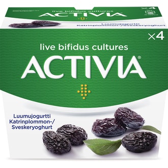 Danone Activia 4x125g luumujogurtti kalorit ja ravintosisältö - 91 kcal