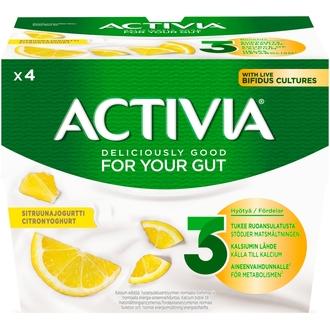 Danone Activia Sitruunajogurtti 4x125g kalorit ja ravintosisältö