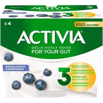 Danone Activia Mustikkajogurtti 4x125g kalorit ja ravintosisältö - 88 kcal