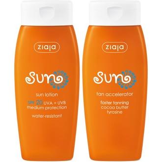 Ziaja Sun Sk 20 Aurinkovoide + Rusketuksen Nopeuttaja 150Ml + 150Ml