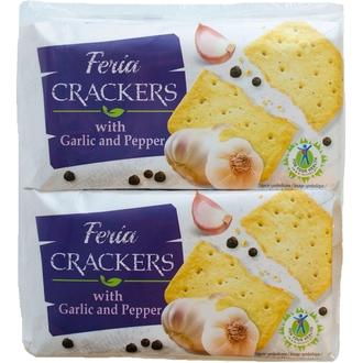 Feria Crackers Suolakeksi Valkosipuli & Pippuri 2X100g kalorit ja ravintosisältö - 484 kcal