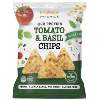 Popcrop proteiinisipsi 60g tomaatti-basilika kalorit ja ravintosisältö
