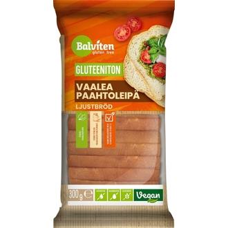 Balviten Gluteeniton Vaalea Paahtoleipä 300g kalorit ja ravintosisältö