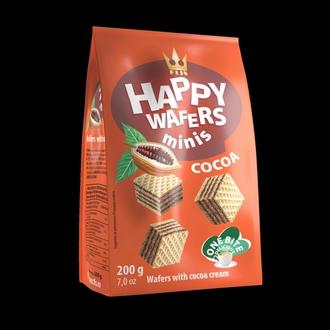 Happy wafers minis kaakao 200g kalorit ja ravintosisältö